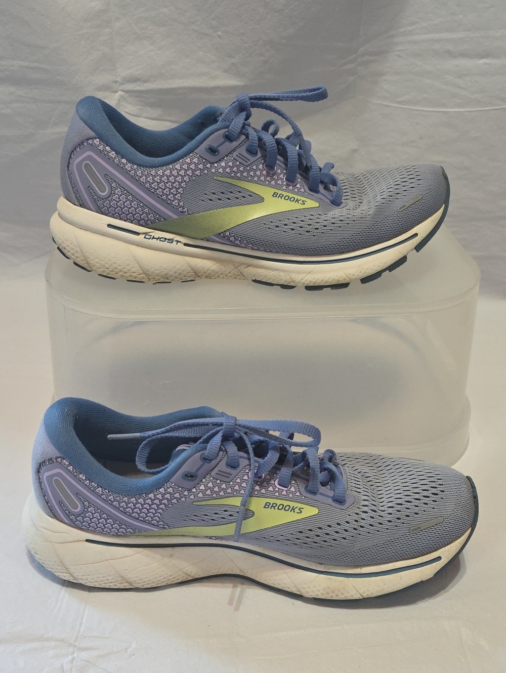 Brooks Women’s Ghost 14 Running Shoes Blue Yellow 8